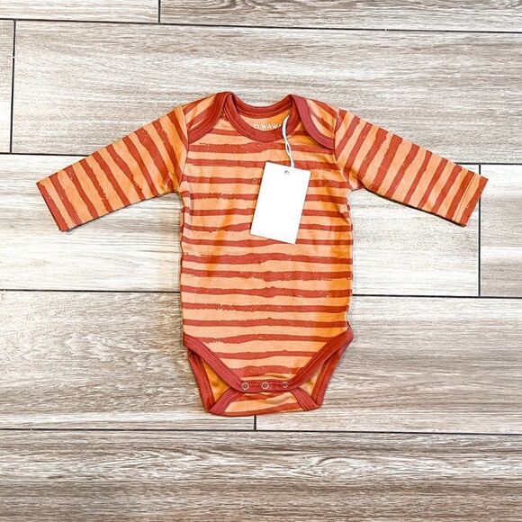 NWT! Wild Wawa Rust Stripe Onesie, Size 0-3M - Picture 1 of 3